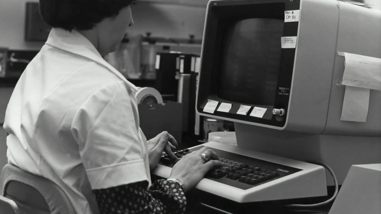 grayscale photography of unknown person using computer